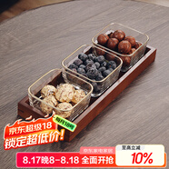 格娜斯（CRISTALGLASS）水果盤(pán)客廳家用玻璃茶點(diǎn)茶幾零食干果堅(jiān)糖果小吃碟點(diǎn)心收納盒分格