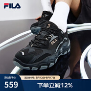 FILA 斐樂跑步鞋男鞋掠奪者 2休閑鞋慢跑運動鞋 黑/中灰-BM 40.5