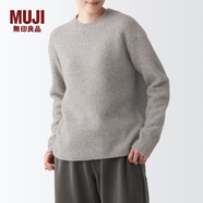 無(wú)印良品 MUJI 女式 含牦牛絨駱駝絨圓領(lǐng)毛衣 長(cháng)袖針織衫秋 冬季 淺灰棕色 XS -S(155/80A)