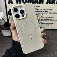 Smorss 適用蘋果16pro手機(jī)殼新款 iphone16pro全網(wǎng)面磁吸散熱殼游戲電競蜂窩散熱透氣降溫神器 白