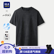 HLA海瀾之家短袖T恤男25新款涼感短袖男夏季HNTBW2J021A 黑色花紋BT S 165/84A推薦114~124斤