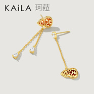 KAiLA福祿不對稱(chēng)耳環(huán)祝福中國風(fēng)耳釘新中式設計 福祿不對稱(chēng)耳環(huán)