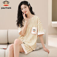 大嘴猴（paul frank）（PAUL FRANK）睡衣女夏季純棉短袖兩件套韓版薄款簡約可愛學(xué)生寬 2223W橙色 M