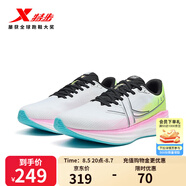特步【門店同款】騛速5.0跑鞋女減震回彈舒適穩(wěn)定耐磨通勤慢跑運動鞋 經(jīng)典白/熒光青提綠/熒光數(shù)碼粉 40