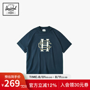 Herschel加拿大赫行 休閑運(yùn)動圓領(lǐng)字母印花短袖T恤中性 經(jīng)典海軍藍(lán) M