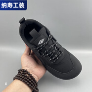 珂紛（KEFEN）圓頭寬腳掌運動(dòng)鞋大腳骨男鞋赤足鞋男休閑運動(dòng)戶(hù)外徒步鞋 黑色 黑色(偏大一碼) KZ002 45