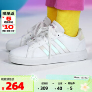 ADIDAS阿迪達(dá)斯男女鞋NEO板鞋小白鞋GRAND COURT 耐磨百搭休閑鞋 云白/虹彩GY2326 36.5