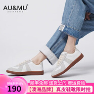 AU&MU德訓(xùn)鞋輕便運(yùn)動(dòng)休閑鞋百搭經(jīng)典小白鞋透氣板鞋平底大碼情侶男女鞋 DX001灰色【男女款】 40