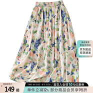 絲柏舍碎花半截裙2025夏裝新款女裝松緊腰A字清新甜美風(fēng)中長裙