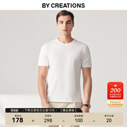 By Creations柏品彈力圓領(lǐng)短袖t恤男士夏季基礎(chǔ)款商務(wù)通勤時尚百搭休閑透氣T恤 白色 XL