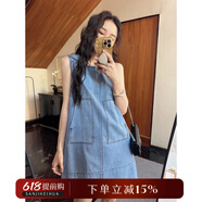 三吉黑花 2023夏季穿搭美式炸街復古A字牛仔裙獨特高級感超好看潮 牛仔藍 現貨 S