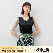 顏域白色打底背心女士2024新款春季時尚通勤內搭氣質百搭無袖上衣 黑色 XL 42