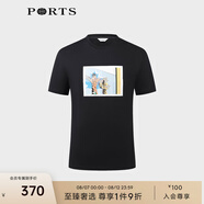 PORTS寶姿男裝春季休閑楓葉印花短袖T恤男MM8N120MCC058 黑色 M