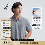 諾帝卡（NAUTICA）【商場(chǎng)同款】男裝25春夏新款短袖POLO衫KO5113 淺花灰00E  L 