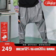 閃電潮牌（GENANX）牛仔垮褲新款秋季撞色多口袋反光條男士牛仔褲 灰色 M