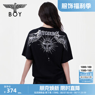 BOY LONDON【暗黑羅盤】夏情侶款短袖權(quán)杖印花炸街潮牌T恤N01906 黑印銀N01906 經(jīng)典升級款 XL