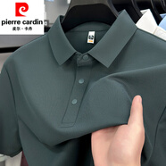 皮爾卡丹（pierre cardin）男士polo.衫2025夏季中年冰絲爸爸短袖t恤男翻領(lǐng)商務(wù)體恤 軍綠 M 170 【100-125斤】