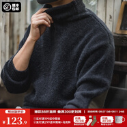 馬登工裝 美式復古純色保暖高領(lǐng)針織衫馬海毛毛衣春季個(gè)性打底衫男 黑色 2XL
