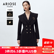 艾諾絲雅詩【商場同款】春秋款學(xué)院風(fēng)高腰氣質(zhì)連衣裙短裙女20219012 黑色 2XL