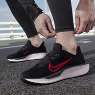 耐克（NIKE）男鞋跑鞋 2025新款夏季時(shí)尚運動(dòng)鞋舒適耐磨訓練鞋輕便緩震跑步鞋 黑鞋紅勾 42.5