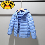 G.duck反季兒童輕薄羽絨棉服男童女童棉衣寶寶外套中大童棉襖童裝秋冬季 淺藍 110 建議身高100-110cm年齡4-5歲