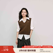 茵曼（INMAN）針織馬甲女老錢(qián)風(fēng)V領(lǐng)薄2025秋冬女裝新款學(xué)院風(fēng)內搭毛衣上 淺咖色 M