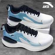 安踏（ANTA）C37跑步鞋男鞋2025夏季新款軟底緩震回彈百搭透氣運(yùn)動(dòng)鞋 -10象牙白/薄藍(lán)色 42
