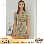 范思藍(lán)恩正式氣質(zhì)通勤連衣裙女夏季收腰顯瘦面試西裝裙 油畫(huà)黃 XL