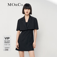 MO&Co.兩件套短款外套&吊帶裙春夏含亞麻紗MBB2DRS033摩安珂 黑色 S 160