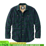 L.L.Bean 賓恩男士格紋襯衫羊羔絨襯里蘇格蘭 秋冬保暖 夏爾巴棉TA505647 Black Watch M 美碼偏大 適合胸圍107-112cm