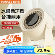 海納斯（HANASS）辦公桌風(fēng)扇風(fēng)寶小型直流定頻 空調(diào)扇 電扇桌面 輕音宿舍辦公室 戶外露營  7羽葉大風(fēng)量