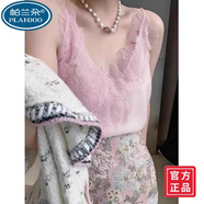 帕蘭朵歐洲站吊帶女2025夏季款歐貨女潮重工性感蕾絲拼接針織背心可外穿 粉紅色大品牌上檔次 S 均碼