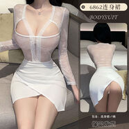 縱趣新款情趣內(nèi)衣性感蕾絲包臀裙激情純欲制服秋冬天 白色連身裙 JM均碼