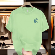 MLBNYMLB聯(lián)名NY純棉短袖T恤2025腰果花涂鴉寬松休閑 淡綠 M 100-120斤