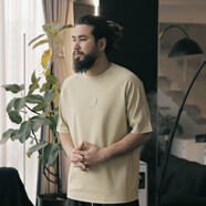 潘·麥克斯（PANMAX）大碼潮牌男裝插肩袖立體貼布繡短袖T恤色加大百搭上衣男 淺綠色 3XL