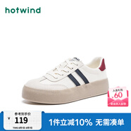 熱風(fēng)（Hotwind）商場同款經(jīng)典復(fù)古德訓(xùn)鞋通勤百搭女鞋運動透氣舒適厚底板鞋小白鞋 84米蘭 (布面H14W3315) 39 (245mm)
