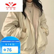 梵奧格（FANAOGE）雙面穿棉衣外套女2023冬季新款韓版寬松BF棉服潮ins棉襖高顏值 米白色【雙面穿】 L 【推薦110-125斤】