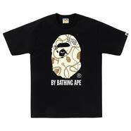 A BATHING APE男士潮流印花短袖T恤黑白色系簡(jiǎn)約休閑 black 均碼 |L