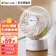 小熊（Bear）小風扇桌面 迷你小風扇辦公室宿舍學生小型風扇USB充電輕音運行大風力小巧便攜式送女友手持電風扇 DFS-C09C5白色