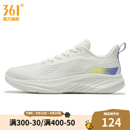 361度女鞋運(yùn)動(dòng)鞋夏季新款透氣回彈健身女跑步鞋 羽毛白/鳶尾花 37