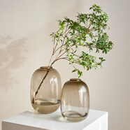 京東鮮花 透明玻璃花瓶 高端擺件客廳插花高級感水養雪柳馬醉木鮮花吊鐘