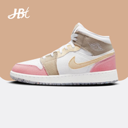 耐克（NIKE）【潮】板鞋女鞋Air Jordan aj1 Mid新款中幫休閑輕便運動籃球鞋 DJ0338-100 粉白棕 36.5