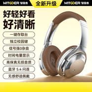 智國者（WITGOER）四六級(jí)聽力耳機(jī)可FM調(diào)頻考試專用英語藍(lán)牙46級(jí)頭戴式考博研收音機(jī)專八耳麥 銀棕色-高顏值藍(lán)牙款+可插SD卡 【考試耳機(jī)】快至當(dāng)/次日達(dá)
