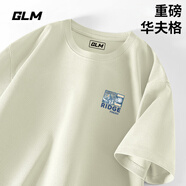 GLM華夫格短袖男款夏季寬松大碼重磅白色五分袖簡約百搭圓領(lǐng)男士t恤
