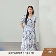 纖莉秀【復古文藝度假風(fēng)繡花V領(lǐng)連衣裙】大碼女裝胖mm2025夏新款0971 花色 3XL
