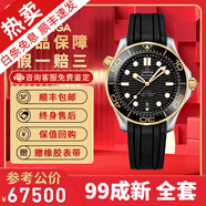 【二手99新】歐米茄（OMEGA）男表海馬系列300米潛水運(yùn)動(dòng)全自動(dòng)機(jī)械夜光防水日歷顯示商務(wù)瑞士手表 全套42黑膠210.22.42.20.01.001