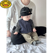 G.DUCKKIDS嬰兒衣服男童套裝春秋裝韓版外出服男寶寶外出炸街百搭馬甲套裝潮 藏青馬甲 碼建議身高63-69cm 3-6個(gè) 66cm