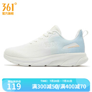 361度女鞋運(yùn)動(dòng)鞋春季新款361度女常規(guī)跑鞋 羽毛白/冰河藍(lán) 39