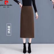 皮爾卡丹毛呢半身裙女秋冬中長(cháng)款2025新款高腰顯瘦a字一步裙職業(yè)包臀長(cháng)裙 毛呢-咖啡色-長(cháng)款 S 26