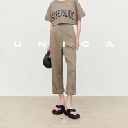 UNICA/美式常春藤Supersonic超音速印花_定紡?fù)拱櫭轙恤套裝 【椰子灰咖】長(zhǎng)褲 M【現(xiàn)貨48小時(shí)發(fā)】 均碼